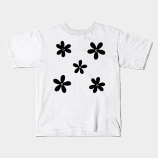 Abstract Flowers - Black Kids T-Shirt